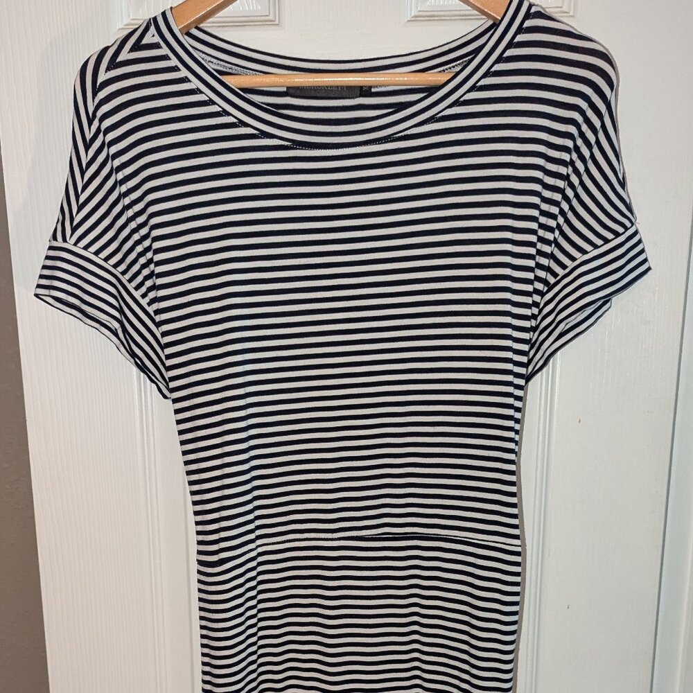 MEROKEETY Women's Summer Striped Short Sleeve T Shirt Dress